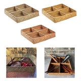 Maxbell Divided Basket Organizer Desktop Storage Bin for Organization Handmade Woven Style A