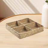 Maxbell Divided Basket Organizer Desktop Storage Bin for Organization Handmade Woven Style A