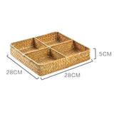 Maxbell Divided Basket Organizer Desktop Storage Bin for Organization Handmade Woven Style B