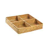 Maxbell Divided Basket Organizer Desktop Storage Bin for Organization Handmade Woven Style B
