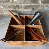 Maxbell Divided Basket Organizer Desktop Storage Bin for Organization Handmade Woven Style B