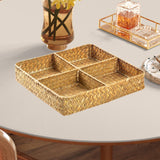 Maxbell Divided Basket Organizer Desktop Storage Bin for Organization Handmade Woven Style B
