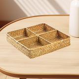 Maxbell Divided Basket Organizer Desktop Storage Bin for Organization Handmade Woven Style B