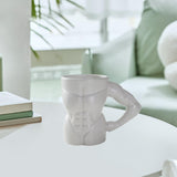 Maxbell Ceramic Mug Creative Breakfast Mug with Handle for Kitchen Restaurant Office White