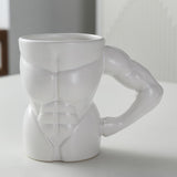 Maxbell Ceramic Mug Creative Breakfast Mug with Handle for Kitchen Restaurant Office White