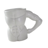Maxbell Ceramic Mug Creative Breakfast Mug with Handle for Kitchen Restaurant Office White
