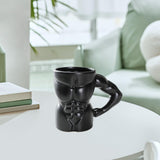 Maxbell Ceramic Mug Creative Breakfast Mug with Handle for Kitchen Restaurant Office Black
