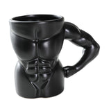Maxbell Ceramic Mug Creative Breakfast Mug with Handle for Kitchen Restaurant Office Black