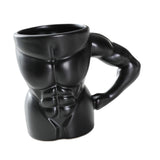 Maxbell Ceramic Mug Creative Breakfast Mug with Handle for Kitchen Restaurant Office Black