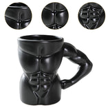 Maxbell Ceramic Mug Creative Breakfast Mug with Handle for Kitchen Restaurant Office Black
