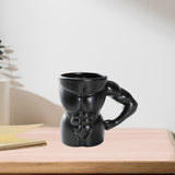 Maxbell Ceramic Mug Creative Breakfast Mug with Handle for Kitchen Restaurant Office Black