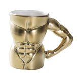 Maxbell Ceramic Mug Creative Breakfast Mug with Handle for Kitchen Restaurant Office Gold and White