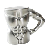 Maxbell Ceramic Mug Creative Breakfast Mug with Handle for Kitchen Restaurant Office Silver and White