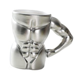 Maxbell Ceramic Mug Creative Breakfast Mug with Handle for Kitchen Restaurant Office Silver and White