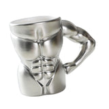 Maxbell Ceramic Mug Creative Breakfast Mug with Handle for Kitchen Restaurant Office Silver and White