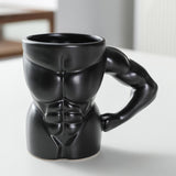 Maxbell Ceramic Mug Creative Breakfast Mug with Handle for Kitchen Restaurant Office Silver and White
