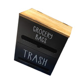 Maxbell Trash Bag Dispenser Roll Holder Retro Design for Garage Kitchen Storage Room Black