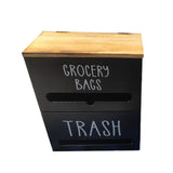 Maxbell Trash Bag Dispenser Roll Holder Retro Design for Garage Kitchen Storage Room Black