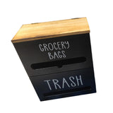 Maxbell Trash Bag Dispenser Roll Holder Retro Design for Garage Kitchen Storage Room Black