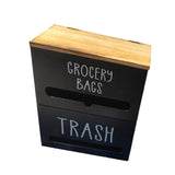 Maxbell Trash Bag Dispenser Roll Holder Retro Design for Garage Kitchen Storage Room Black