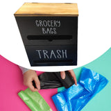 Maxbell Trash Bag Dispenser Roll Holder Retro Design for Garage Kitchen Storage Room Black