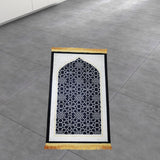 Maxbell Prayer Rug Islamic Patterned Floormat for Traveling Bedroom Ramadan Eid Gift Style A