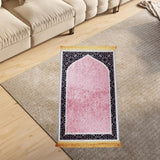 Maxbell Prayer Rug Islamic Patterned Floormat for Traveling Bedroom Ramadan Eid Gift Style C