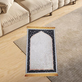 Maxbell Prayer Rug Islamic Patterned Floormat for Traveling Bedroom Ramadan Eid Gift Style D