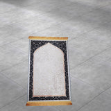 Maxbell Prayer Rug Islamic Patterned Floormat for Traveling Bedroom Ramadan Eid Gift Style D
