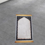 Maxbell Prayer Rug Islamic Patterned Floormat for Traveling Bedroom Ramadan Eid Gift Style D