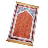 Maxbell Prayer Rug Decoration Soft Non Slip Elegant Prayer Mat for Praying Men Women Orange