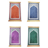 Maxbell Prayer Rug Decoration Soft Non Slip Elegant Prayer Mat for Praying Men Women Orange