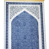 Maxbell Prayer Rug Decoration Soft Non Slip Elegant Prayer Mat for Praying Men Women Blue