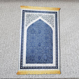 Maxbell Prayer Rug Decoration Soft Non Slip Elegant Prayer Mat for Praying Men Women Blue