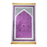 Maxbell Prayer Rug Decoration Soft Non Slip Elegant Prayer Mat for Praying Men Women Purple