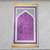 Maxbell Prayer Rug Decoration Soft Non Slip Elegant Prayer Mat for Praying Men Women Purple