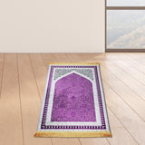 Maxbell Prayer Rug Decoration Soft Non Slip Elegant Prayer Mat for Praying Men Women Purple