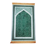 Maxbell Prayer Rug Decoration Soft Non Slip Elegant Prayer Mat for Praying Men Women Green