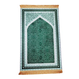 Maxbell Prayer Rug Decoration Soft Non Slip Elegant Prayer Mat for Praying Men Women Green
