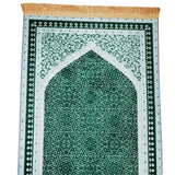Maxbell Prayer Rug Decoration Soft Non Slip Elegant Prayer Mat for Praying Men Women Green