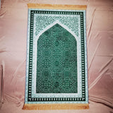 Maxbell Prayer Rug Decoration Soft Non Slip Elegant Prayer Mat for Praying Men Women Green
