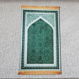 Maxbell Prayer Rug Decoration Soft Non Slip Elegant Prayer Mat for Praying Men Women Green