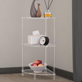 Maxbell Acrylic Corner Side Table Shelf Bedside Table 3 Tiers for Home Cafe Bathroom
