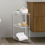 Maxbell Acrylic Corner Side Table Shelf Bedside Table 3 Tiers for Home Cafe Bathroom