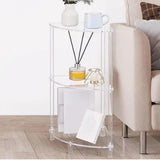 Maxbell Acrylic Corner Side Table Shelf Bedside Table 3 Tiers for Home Cafe Bathroom