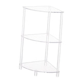 Maxbell Acrylic Corner Side Table Shelf Bedside Table 3 Tiers for Home Cafe Bathroom