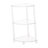 Maxbell Acrylic Corner Side Table Shelf Bedside Table 3 Tiers for Home Cafe Bathroom