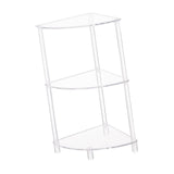 Maxbell Acrylic Corner Side Table Shelf Bedside Table 3 Tiers for Home Cafe Bathroom