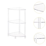 Maxbell Acrylic Corner Side Table Shelf Bedside Table 3 Tiers for Home Cafe Bathroom