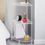 Maxbell Acrylic Corner Side Table Shelf Bedside Table 3 Tiers for Home Cafe Bathroom